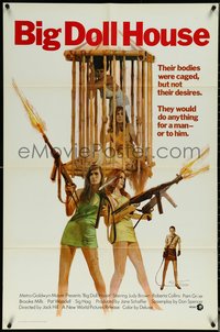 6t1022 BIG DOLL HOUSE int'l 1sh 1971 artwork of Pam Grier whose body was caged, but not her desires!