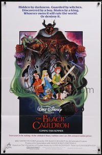 6t1024 BLACK CAULDRON advance 1sh 1985 first Walt Disney CG, cool fantasy art by Paul Wenzel!