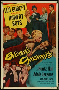 6t1032 BLONDE DYNAMITE 1sh 1950 Leo Gorcey, Huntz Hall, Gabriel Dell, Bowery Boys!