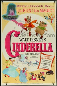 6t1066 CINDERELLA 1sh R1973 Disney's classic musical cartoon, the greatest love story ever told!