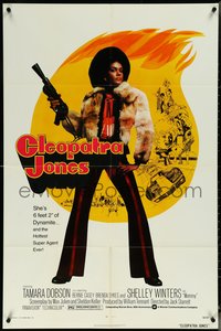 6t1068 CLEOPATRA JONES 1sh 1973 dynamite Tamara Dobson in fur is hottest super agent ever!