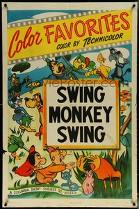 6t1072 COLOR FAVORITES 1sh 1948 Columbia cartoon, cool artwork of many different characters!