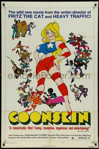 6t1078 COONSKIN style B 1sh 1975 Ralph Bakshi directed R-rated cartoon, great animation art!