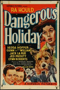 6t1086 DANGEROUS HOLIDAY 1sh 1937 prodigy Ronald Sinclair involved in organized crime, ultra rare!