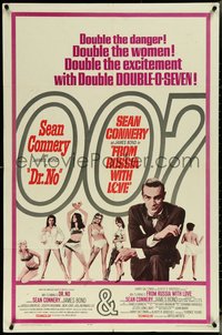 6t1101 DR. NO/FROM RUSSIA WITH LOVE 1sh 1965 Sean Connery is James Bond, double danger & excitement!