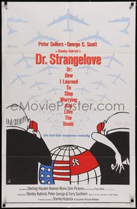 6t1102 DR. STRANGELOVE 1sh 1964 Stanley Kubrick classic, Peter Sellers, Tomi Ungerer art!