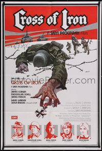 6t1083 CROSS OF IRON English 1sh 1977 Sam Peckinpah, art of fallen World War II Nazi soldier!