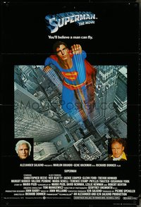 6t1385 SUPERMAN English 1sh 1978 comic book hero Christopher Reeve, Gene Hackman & Brando!