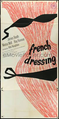 6t0318 FRENCH DRESSING English 3sh 1964 Ken Russell, sexy artwork of woman in bikini, ultra rare!