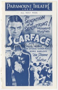 6t1523 SCARFACE English program 1932 Paul Muni, Ann Dvorak, Howard Hughes, Howard Hawks, ultra rare!