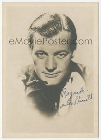 6t0110 CHARLES STARRETT signed 5x7 fan photo 1930s portrait of the cowboy star with tobacco pipe!