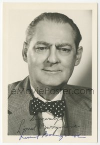 6t0117 LIONEL BARRYMORE signed 4x6 fan photo 1940s head & shoulders portrait of the acting legend!