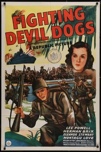 6t1122 FIGHTING DEVIL DOGS 1sh 1944 adapted from 1938 serial bearing the same title, hero captured!