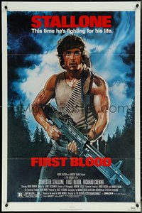 6t1124 FIRST BLOOD NSS style 1sh 1982 artwork of Sylvester Stallone as John Rambo by Drew Struzan!