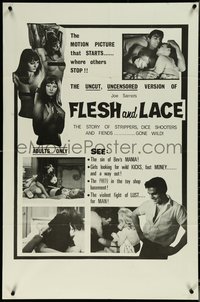 6t1126 FLESH & LACE 1sh 1964 Joe Sarno directed, Heather Hall, Judy Young, sexy images!