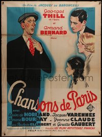 6t0223 CHANSONS DE PARIS French 1p 1934 Roland Coudon art of Georges Thill & cast, ultra rare!