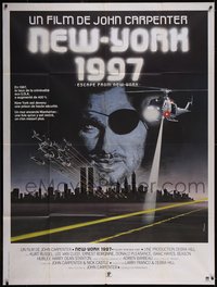 6t0227 ESCAPE FROM NEW YORK French 1p 1981 John Carpenter, Kurt Russell as Snake, New York 1997!