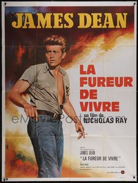 6t0241 REBEL WITHOUT A CAUSE French 1p R1970s Nicholas Ray, different Mascii art of James Dean!