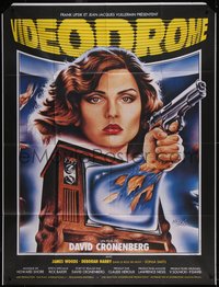 6t0250 VIDEODROME French 1p 1984 David Cronenberg, different art of Debbie Harry by Melki, sci-fi!