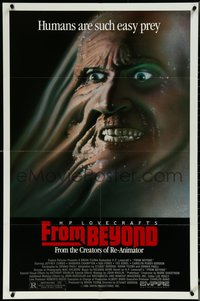 6t1135 FROM BEYOND 1sh 1986 H.P. Lovecraft, wild sci-fi horror image, humans are such easy prey!