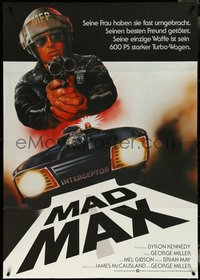 6t0464 MAD MAX German 33x47 1980 different cop Mel Gibson, Miller's Australian sci-fi classic, rare!