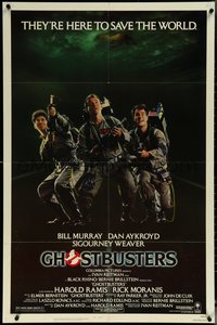 6t1143 GHOSTBUSTERS 1sh 1984 Bill Murray, Dan Aykroyd & Harold Ramis here to save the world!