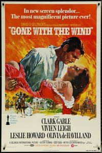 6t1153 GONE WITH THE WIND 1sh R1974 Howard Terpning art of Gable carrying Leigh over burning Atlanta!