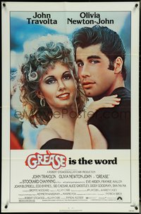 6t1155 GREASE 1sh 1978 c/u of John Travolta & Olivia Newton-John in a most classic musical!