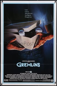 6t1157 GREMLINS 1sh 1984 cute, clever, mischievous, dangerous, Joe Dante Christmas horror comedy!