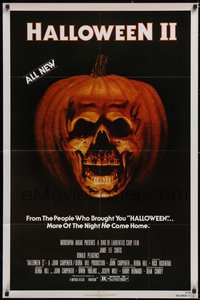 6t1159 HALLOWEEN II NSS style 1sh 1981 cool jack-o-lantern skull image, more of the night HE came home!