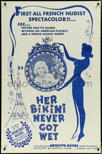 6t1169 HER BIKINI NEVER GOT WET 1sh 1962 French nudist spectacolor with sexy Brigitte Duval!