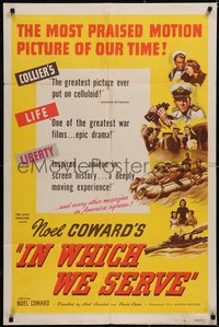 6t1182 IN WHICH WE SERVE 1sh 1943 directed by Noel Coward & David Lean, English World War II epic!