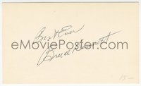 6t0125 BRUCE BENNETT signed 3x5 index card 1980s it can be framed with the included REPRO still!