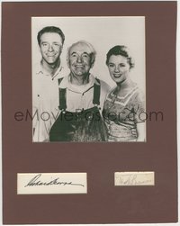 6t0031 RICHARD CRENNA/WALTER BRENNAN signed index cards in 11x14 display 1960s The Real McCoys!