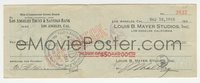 6t0066 IRVING THALBERG/NOBLE JOHNSON canceled check 1923 producer paid $50 to the black actor!