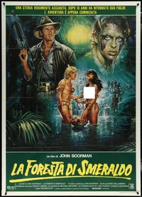 6t0375 EMERALD FOREST Italian 1p 1985 John Boorman, different art by Renato Casaro, ultra rare!