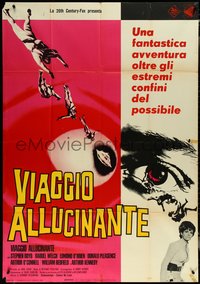 6t0376 FANTASTIC VOYAGE Italian 1p 1966 different art of tiny people going to the human brain!