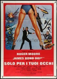 6t0377 FOR YOUR EYES ONLY Italian 1p 1981 Roger Moore as James Bond 007, art by Brian Bysouth!