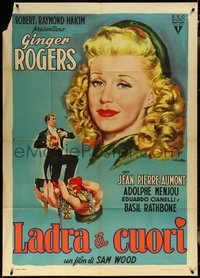 6t0379 HEARTBEAT Italian 1p 1952 super sexy Ginger Rogers by Averardo Ciriello, ultra rare!