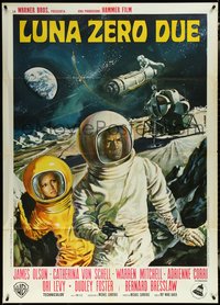 6t0264 MOON ZERO TWO Italian 1p 1970 different art of astronauts in space by Renato Casaro, rare!