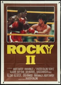 6t0386 ROCKY II Italian 1p R1980s Sylvester Stallone & Carl Weathers fight in ring, boxing sequel!