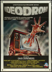 6t0272 VIDEODROME Italian 1p 1985 David Cronenberg, best different art of hand reaching from TV!