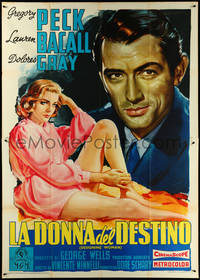 6t0280 DESIGNING WOMAN Italian 2p 1957 different Gregory Peck & sexy Lauren Bacall, ultra rare!