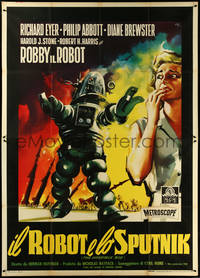 6t0285 INVISIBLE BOY Italian 2p 1958 Robby the Robot by 'Nano' Campeggi, different and ultra rare!