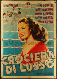 6t0364 LUXURY LINER Italian 2p 1948 George Brent & Jane Powell, completely different & ultra rare!