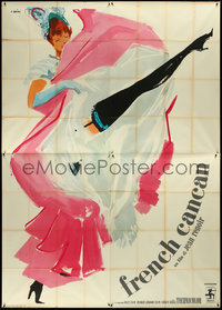 6t0355 FRENCH CANCAN Italian 4p 1955 Jean Renoir, best Brini art of sexy Moulin Rouge dancer, rare!