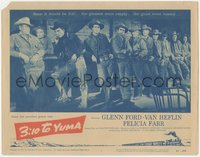 6t0564 3:10 TO YUMA TC 1957 different image of Glenn Ford & co-stars lined up at bar, Elmore Leonard