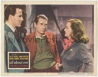 6t0668 ALL ABOUT EVE LC #2 1950 Gary Merrill between Bette Davis as Margo Channing & Hugh Marlowe!