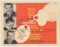 6t0566 APARTMENT TC 1960 Jack Lemmon, Shirley MacLaine, Fred MacMurray, Billy Wilder, key art!