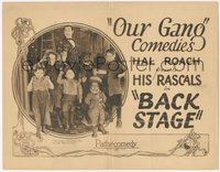 6t0567 BACK STAGE TC 1923 Joe Cobb, Farina, Sunshine Sammy, Mickey & Our Gang kids, ultra rare!